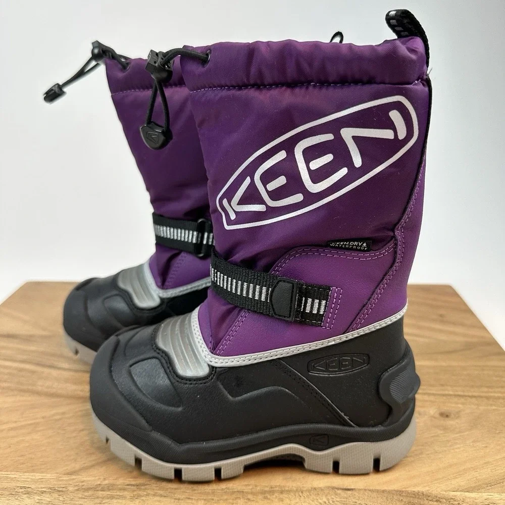 New Little Kids Keen Snow Troll Waterproof Purple Lined‎ Winter Boots Size 8 C